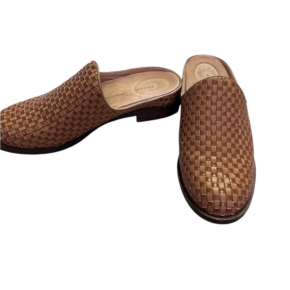 Brioso Woven Leather Slip-On Mules - Brown - Picture 2 of 6